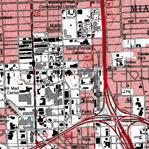 Topographic Map of Highland Park (historical), FL