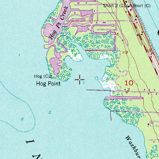 Topographic Map of Hog Point, FL