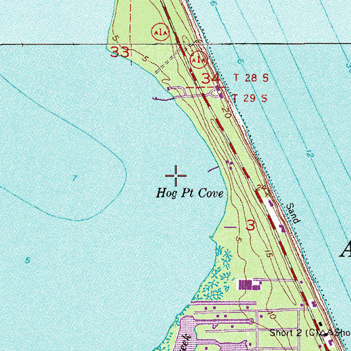 Topographic Map of Hog Point Cove, FL