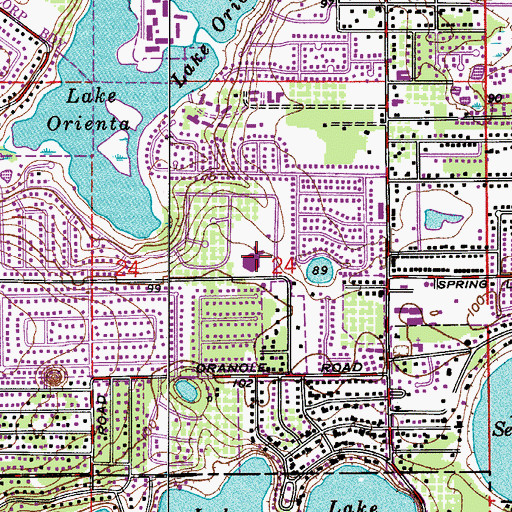 Topographic Map of Hopper Center at Lake Orienta, FL