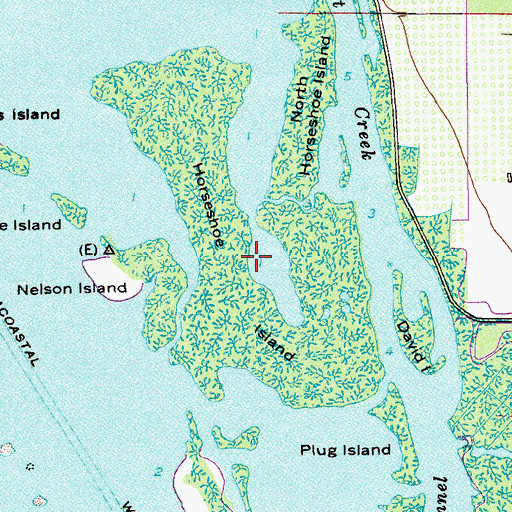 Topographic Map of Horseshoe Island, FL