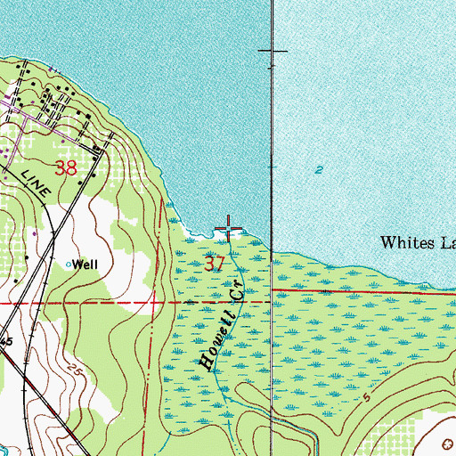 Topographic Map of Howell Creek, FL