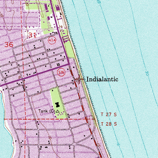 Topographic Map of Indialantic, FL