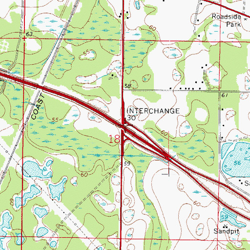 Topographic Map of Interchange 30, FL