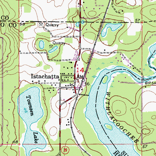 Topographic Map of Istachatta, FL
