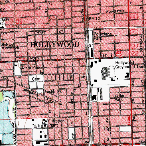 Topographic Map of James School, FL