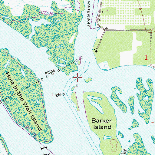 Topographic Map of Johns Island Creek, FL