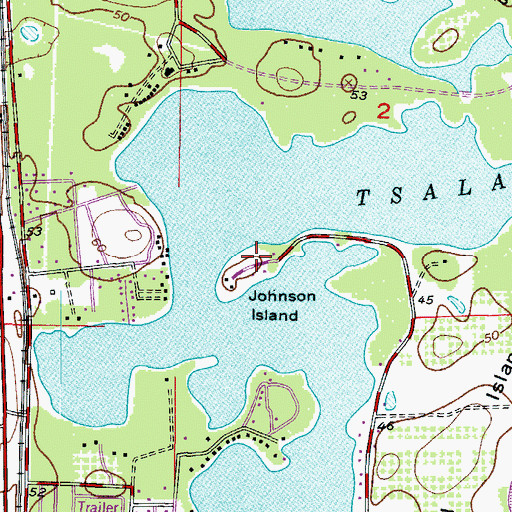 Topographic Map of Johnson Island, FL