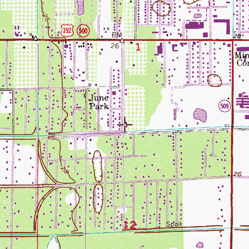 Topographic Map of June Park, FL