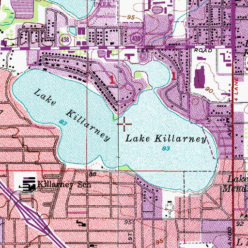 Topographic Map of Lake Killarney, FL