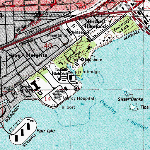Topographic Map of LaSalle High School, FL