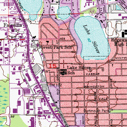 Topographic Map of Lake Silver Elementary School, FL