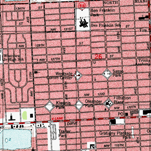 Topographic Map of Westside Community Center, FL