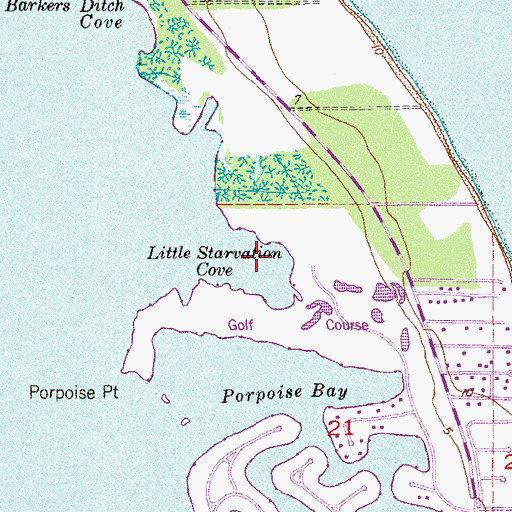 Topographic Map of Little Starvation Cove, FL