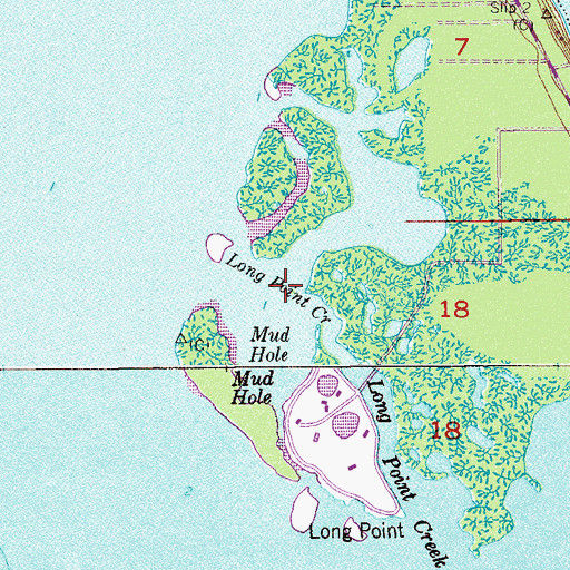 Topographic Map of Long Point Creek, FL