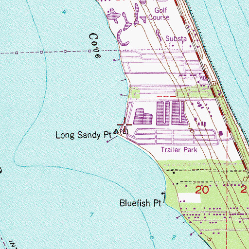 Topographic Map of Long Sandy Point, FL