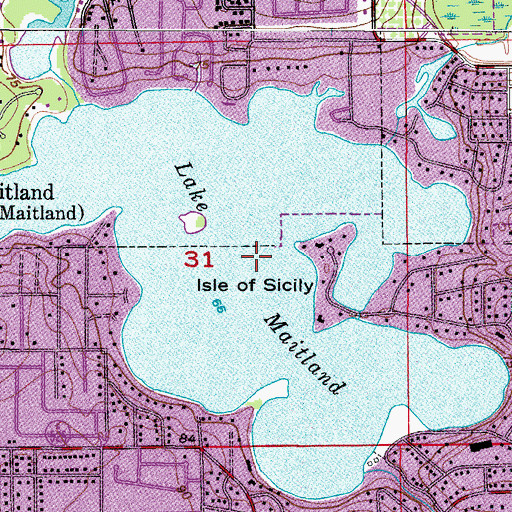 Topographic Map of Lake Maitland, FL