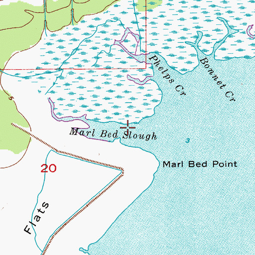 Topographic Map of Marl Bed Slough, FL