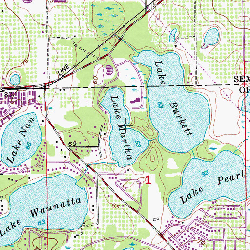 Topographic Map of Lake Martha, FL