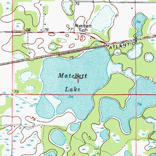 Topographic Map of Matchett Lake, FL