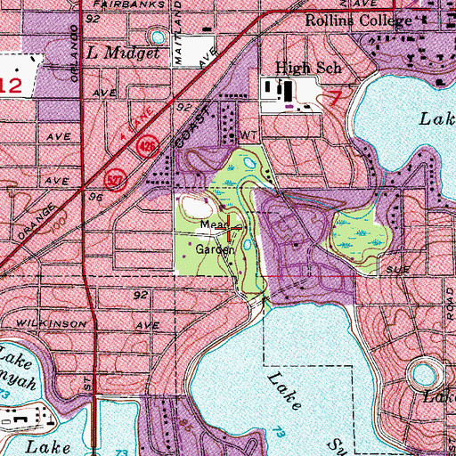 Topographic Map of Mead Garden, FL