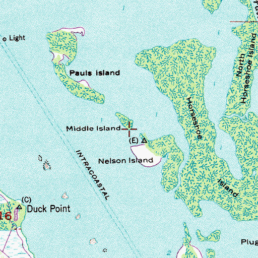 Topographic Map of Middle Island, FL