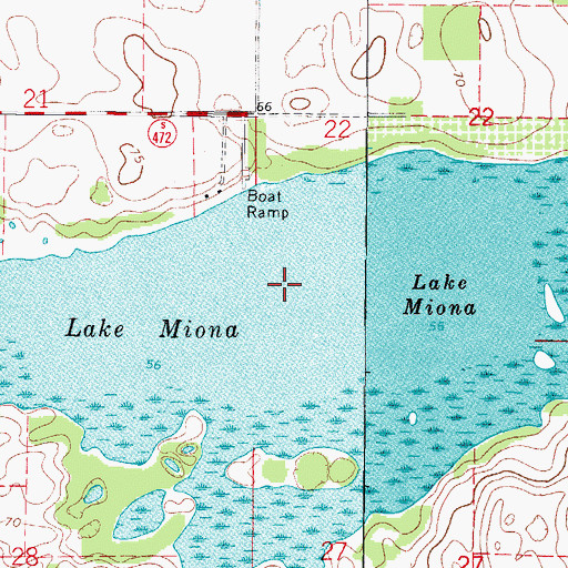 Topographic Map of Lake Miona, FL