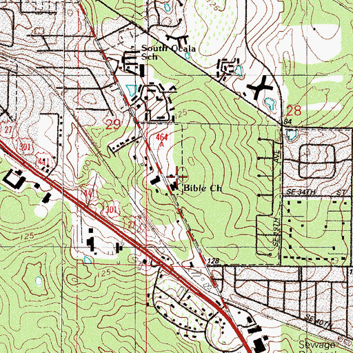 Topographic Map of Missionary Church, FL
