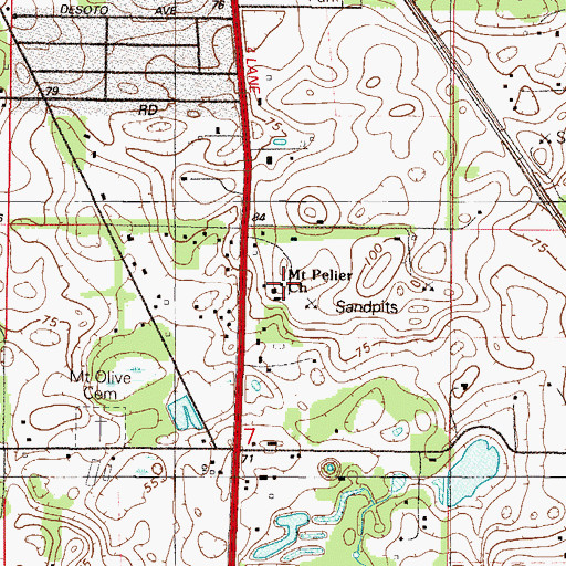 Topographic Map of Mount Pelier Missionary Baptist Church, FL