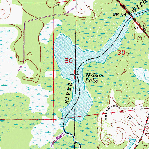 Topographic Map of Nelson Lake, FL