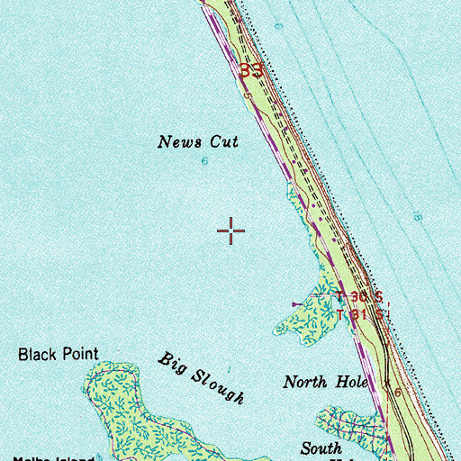 Topographic Map of News Cut, FL