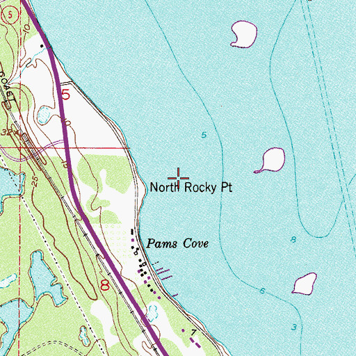 Topographic Map of North Rocky Point, FL