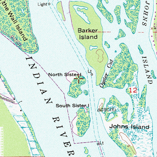 Topographic Map of North Sister Island, FL
