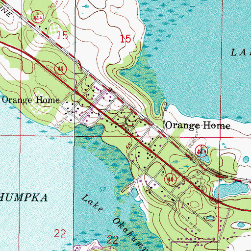 Topographic Map of Orange Home, FL