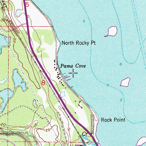 Topographic Map of Pams Cove, FL