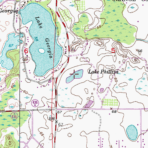 Topographic Map of Lake Phillips, FL