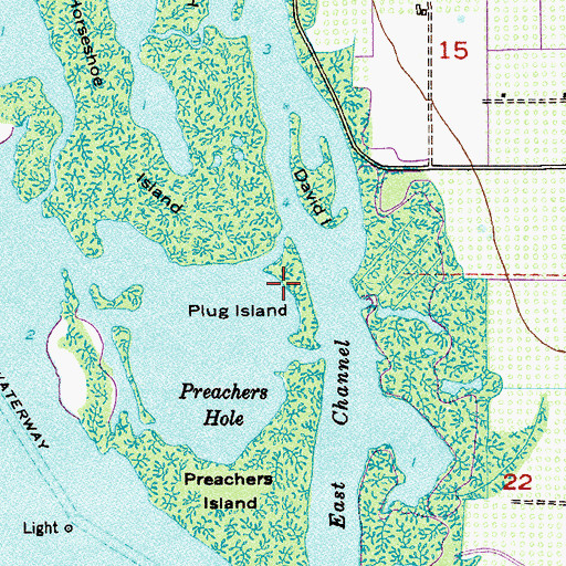 Topographic Map of Plug Island, FL