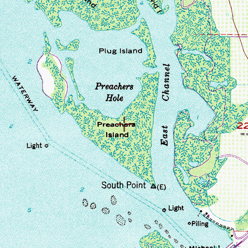Topographic Map of Preachers Island, FL