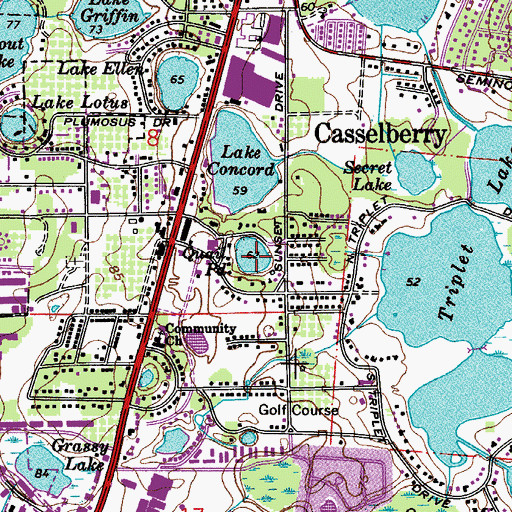 Topographic Map of Quail Pond, FL