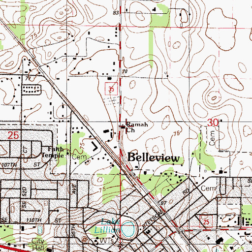 Topographic Map of Ramah Missionary Baptist Church, FL