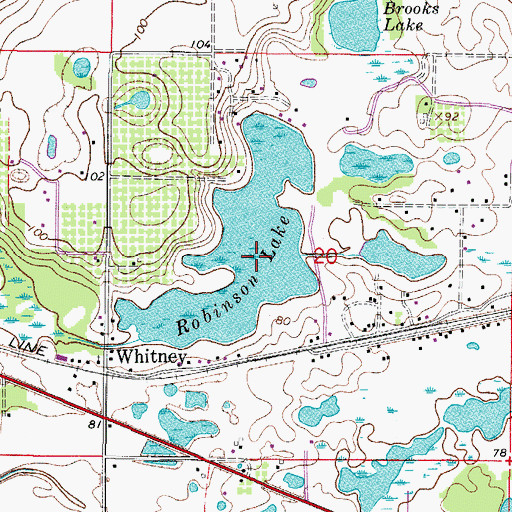 Topographic Map of Robinson Lake, FL