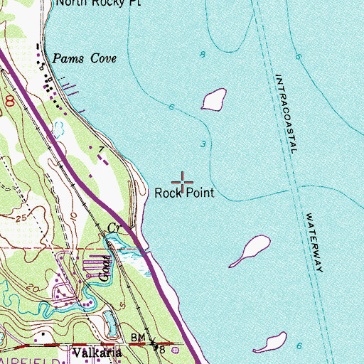 Topographic Map of Rock Point, FL
