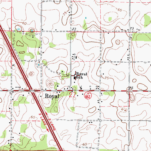 Topographic Map of Royal School, FL