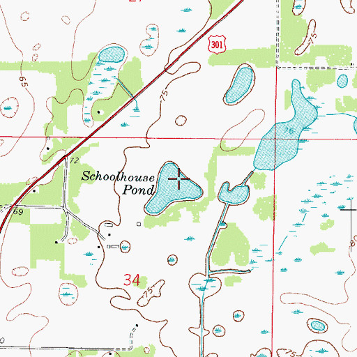 Topographic Map of Schoolhouse Pond, FL