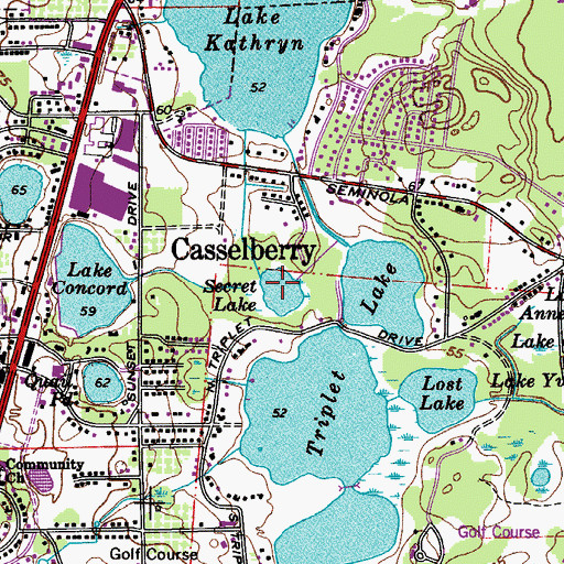 Topographic Map of Secret Lake, FL