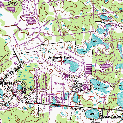 Topographic Map of Seminole Park Raceway, FL
