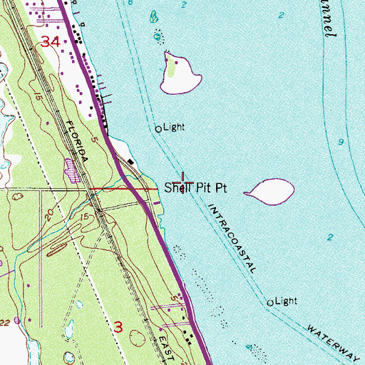 Topographic Map of Shell Pit Point, FL