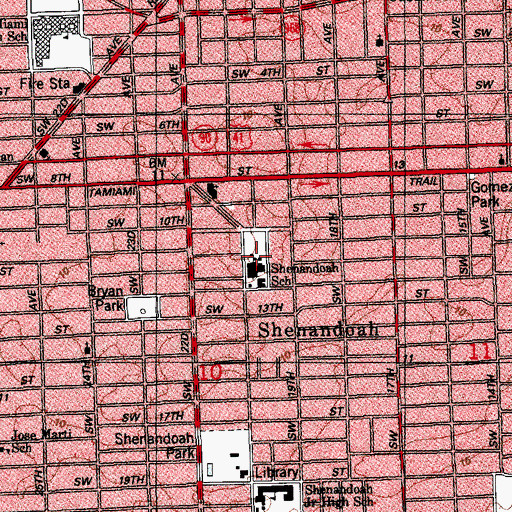 Topographic Map of Shenandoah Elementary School, FL