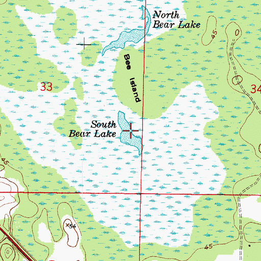 Topographic Map of South Bear Lake, FL
