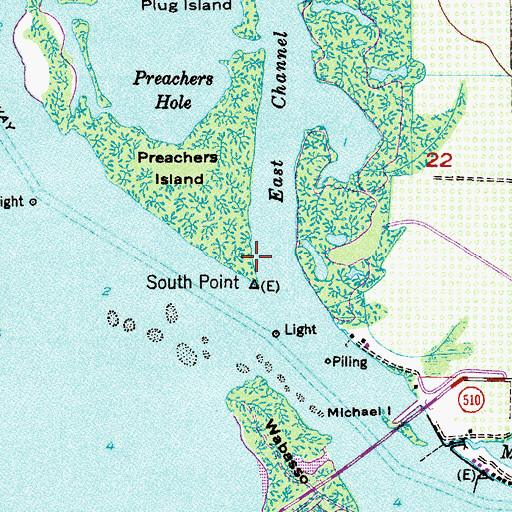 Topographic Map of South Point, FL
